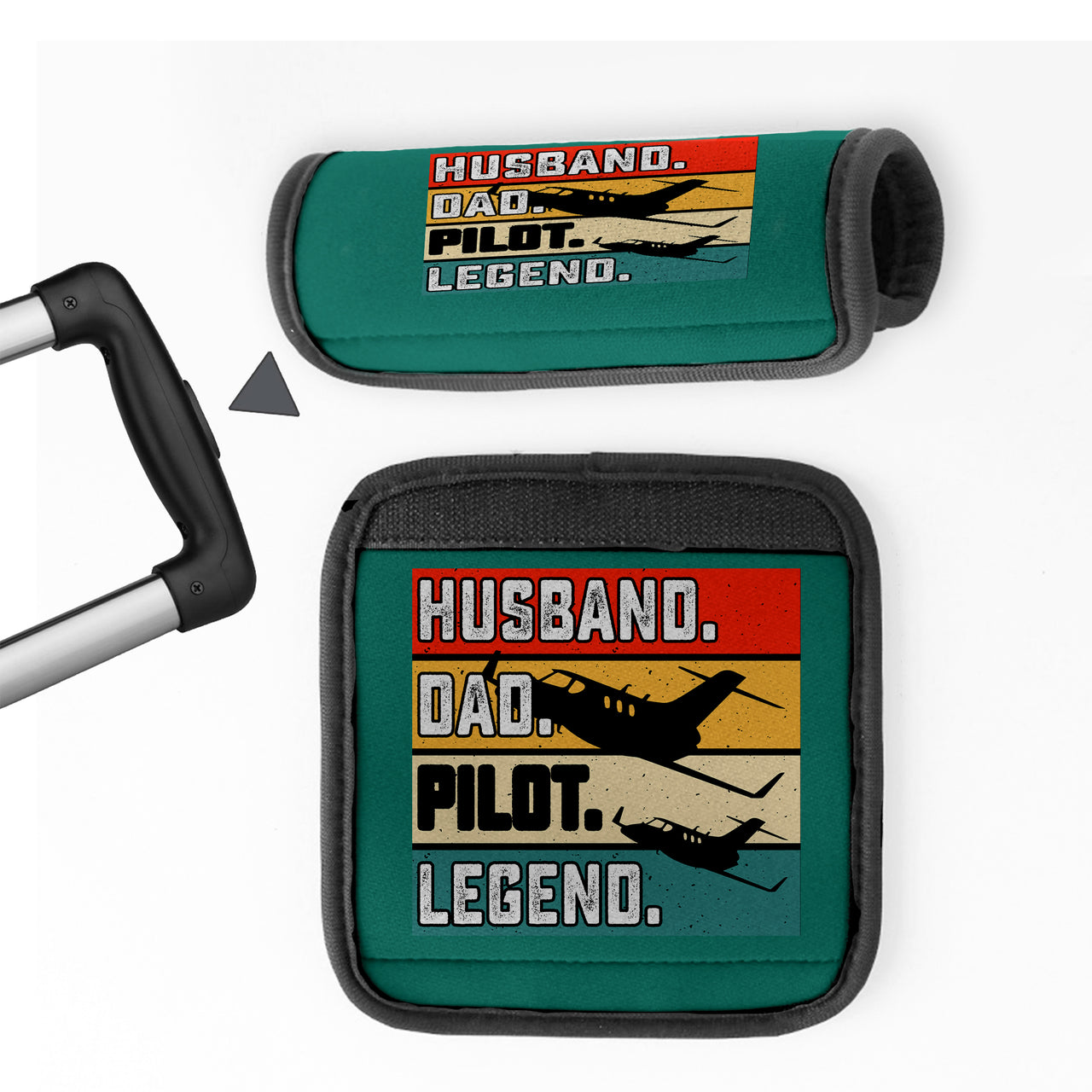 Husband & Dad & Pilot & Legend Designed Neoprene Luggage Handle Covers