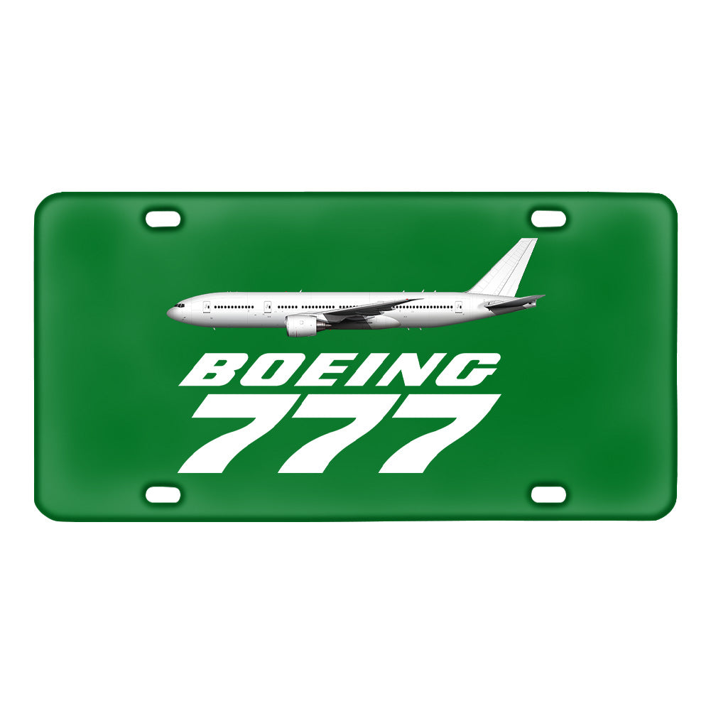 The Boeing 777 Designed Metal (License) Plates