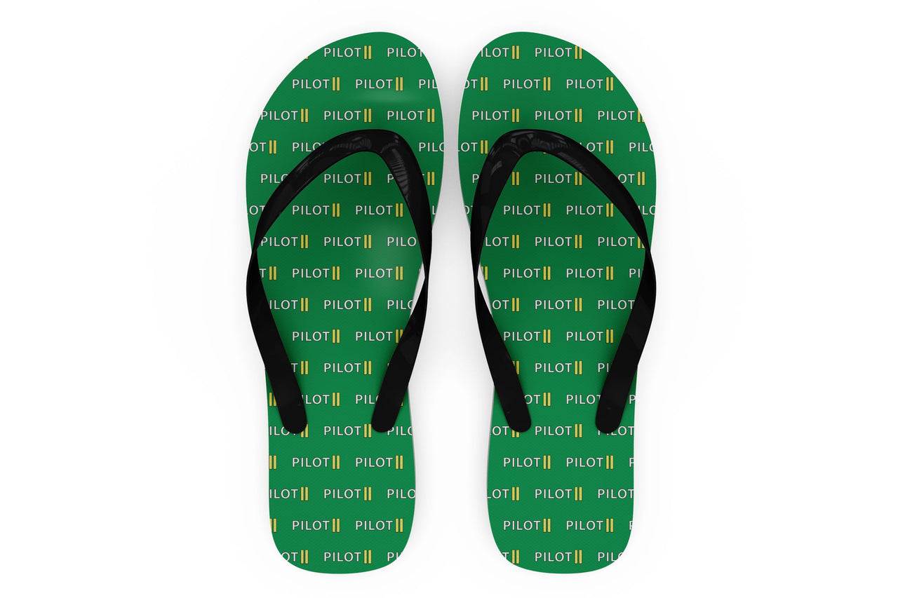Pilot & Stripes (2 Lines) Designed Slippers (Flip Flops)