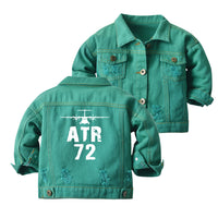 Thumbnail for ATR-72 & Plane Designed Children Denim Jackets