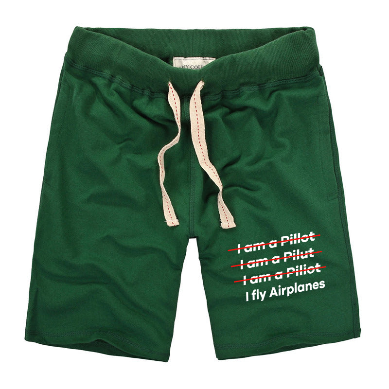 I Fly Airplanes Designed Cotton Shorts
