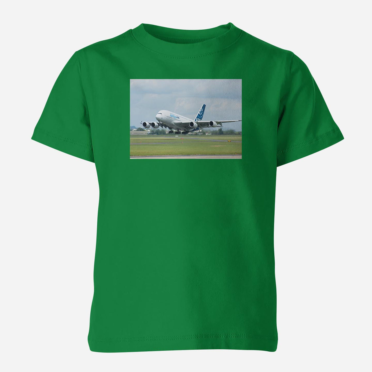 Departing Airbus A380 with Original Livery Designed Children T-Shirts