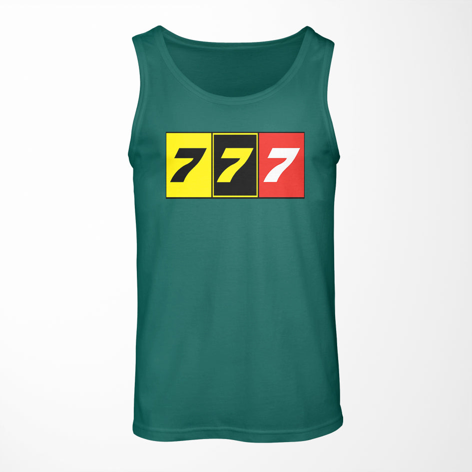 Flat Colourful 777 Designed Tank Tops