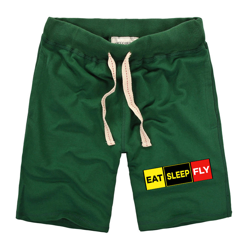 Eat Sleep Fly (Colourful) Designed Cotton Shorts