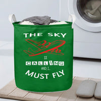 Thumbnail for The Sky is Calling and I Must Fly Designed Laundry Baskets
