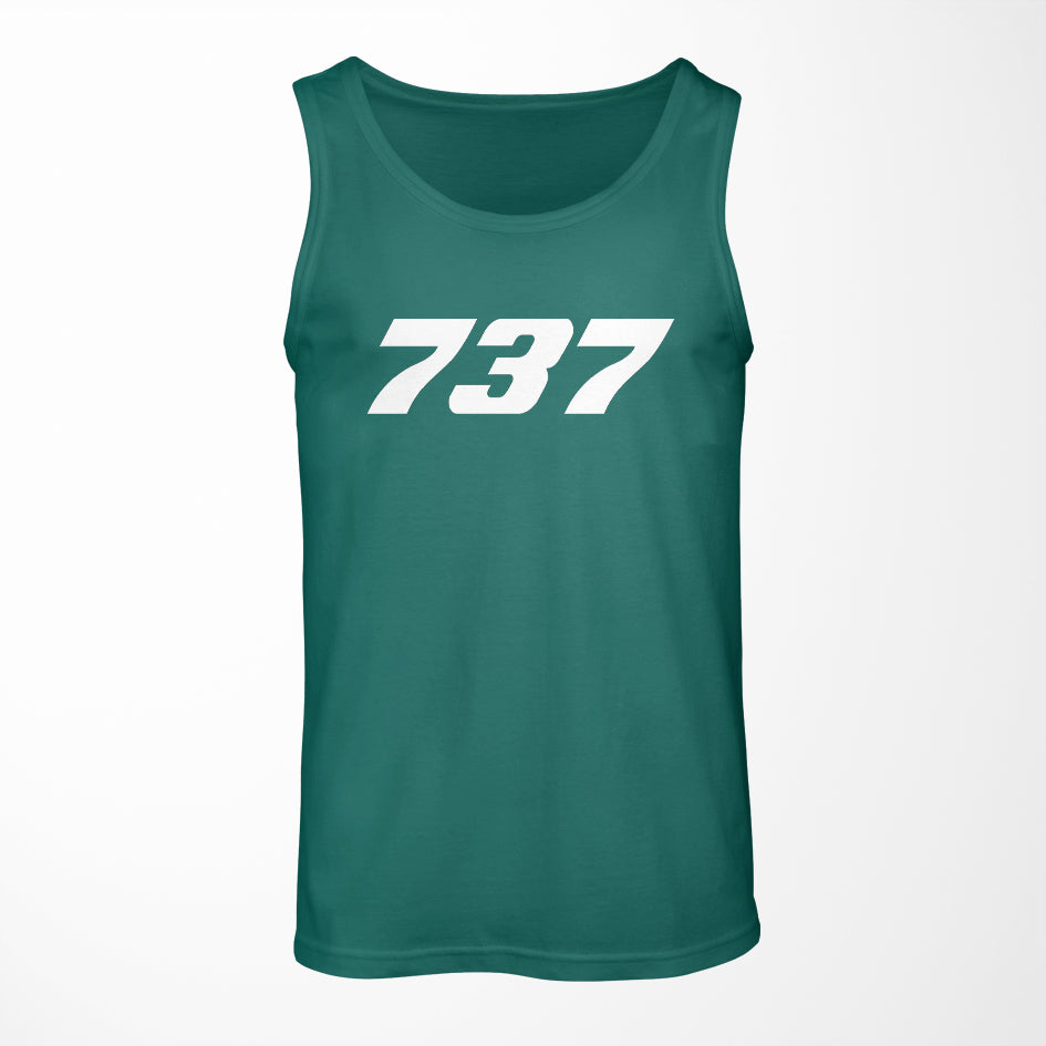 737 Flat Text Designed Tank Tops