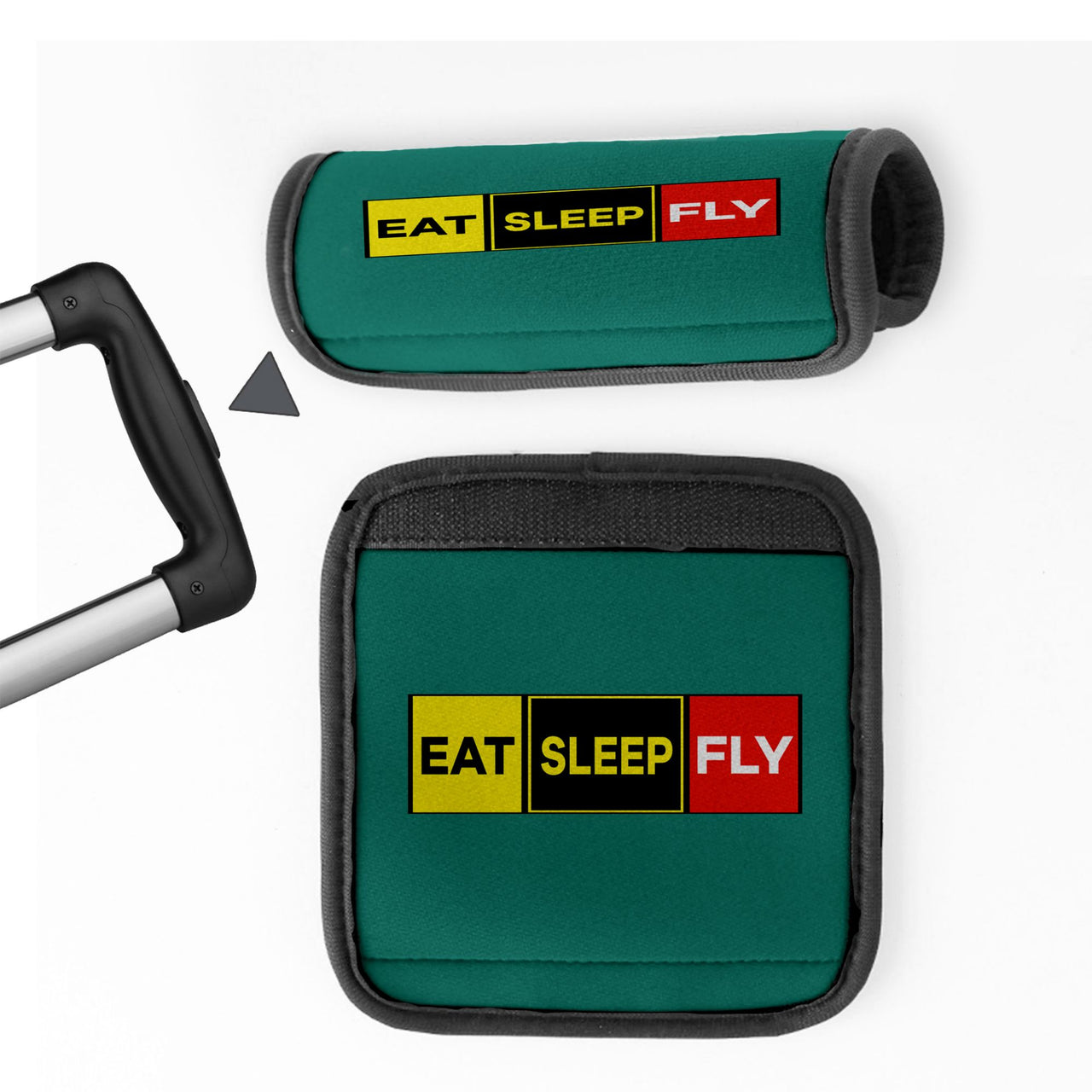 Eat Sleep Fly (Colourful) Designed Neoprene Luggage Handle Covers