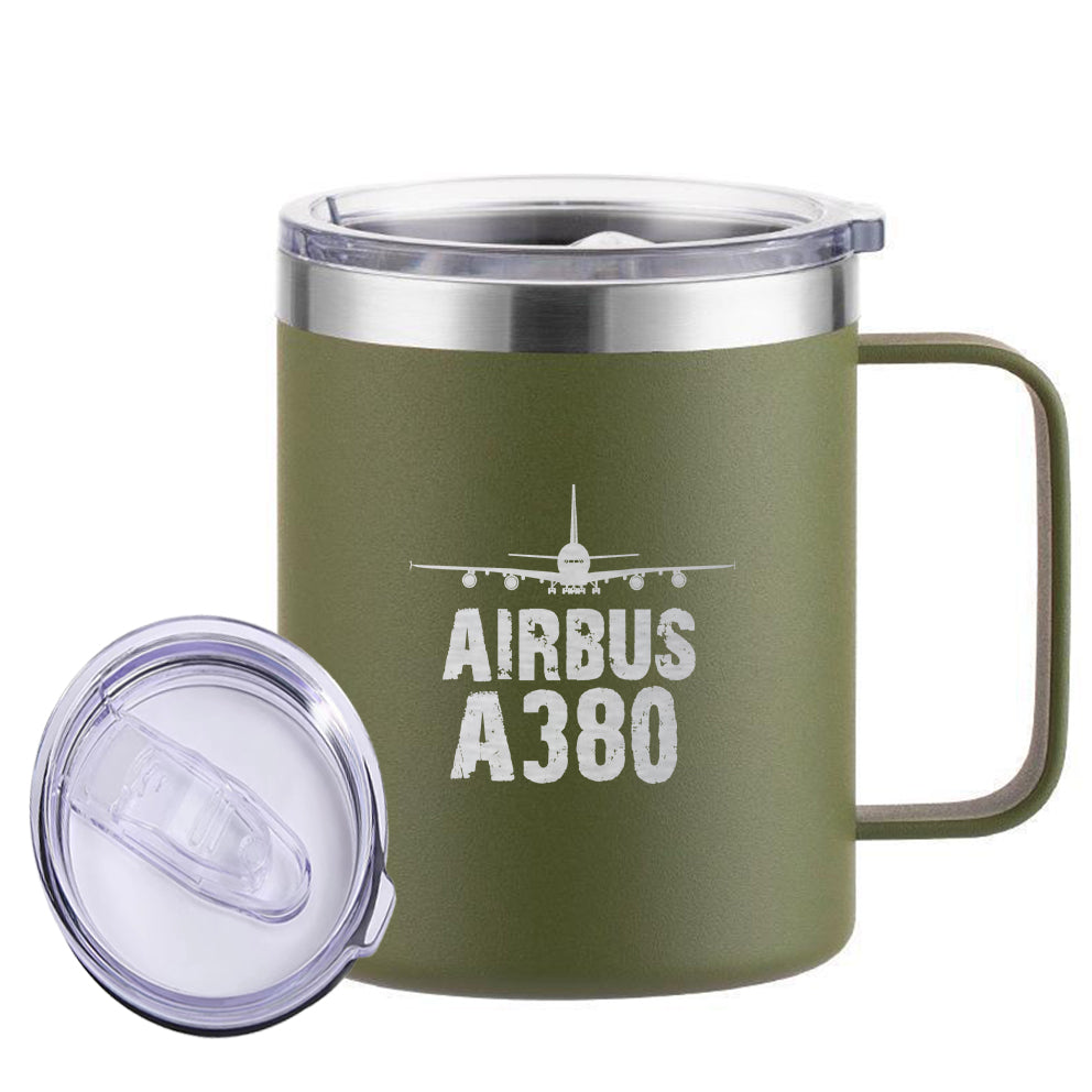 Airbus A380 & Plane Designed Stainless Steel Laser Engraved Mugs
