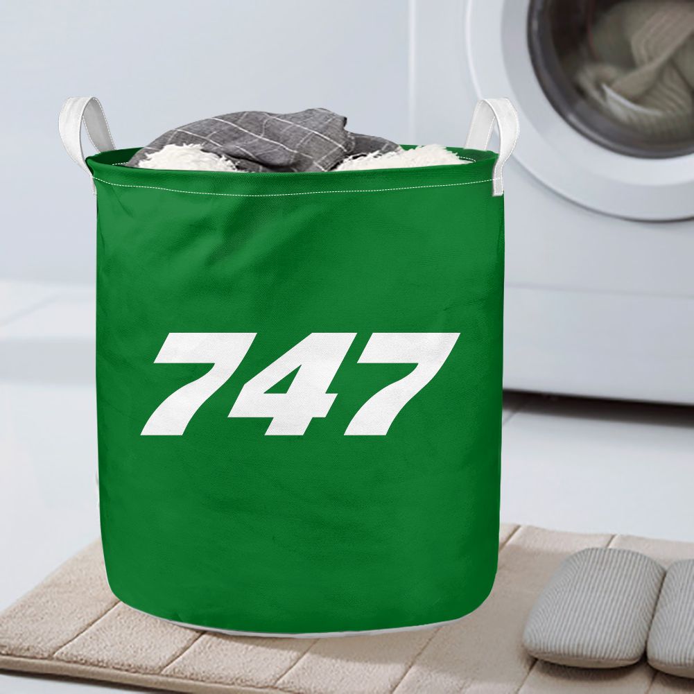 747 Flat Text Designed Laundry Baskets