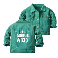 Thumbnail for Airbus A330 & Plane Designed Children Denim Jackets