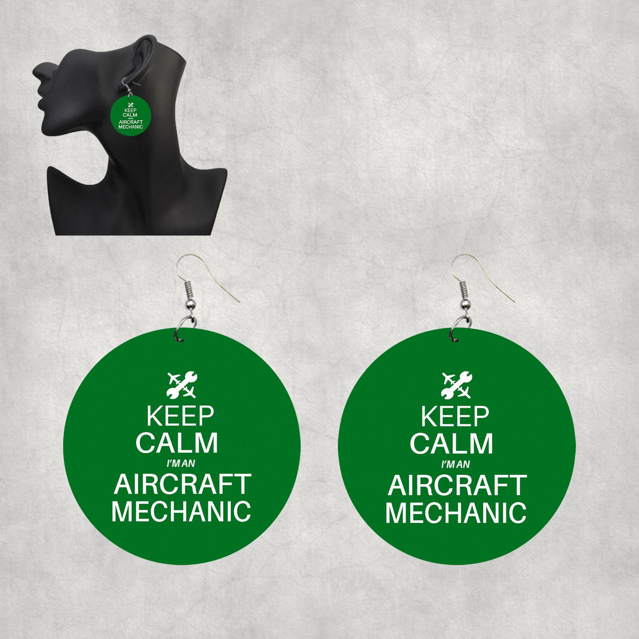Aircraft Mechanic Designed Wooden Drop Earrings
