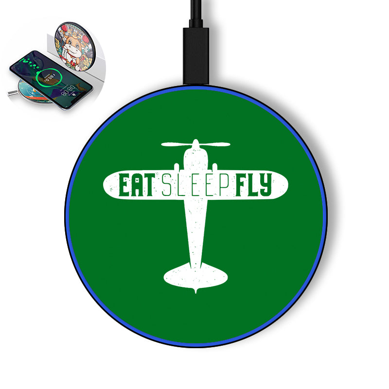 Eat Sleep Fly & Propeller Designed Wireless Chargers