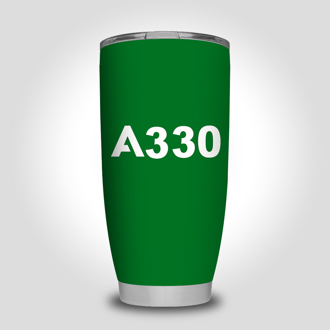 A330 Flat Text Designed Tumbler Travel Mugs