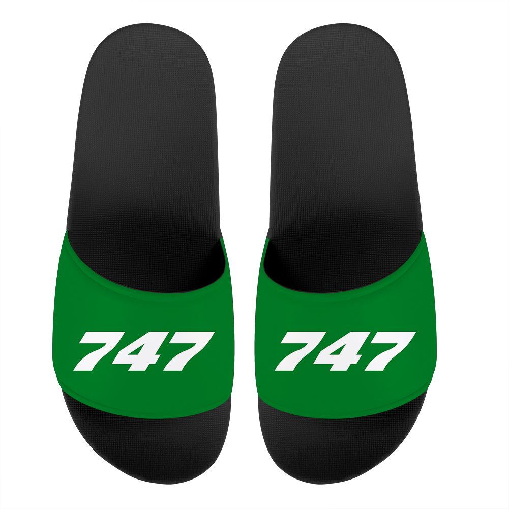747 Flat Text Designed Sport Slippers