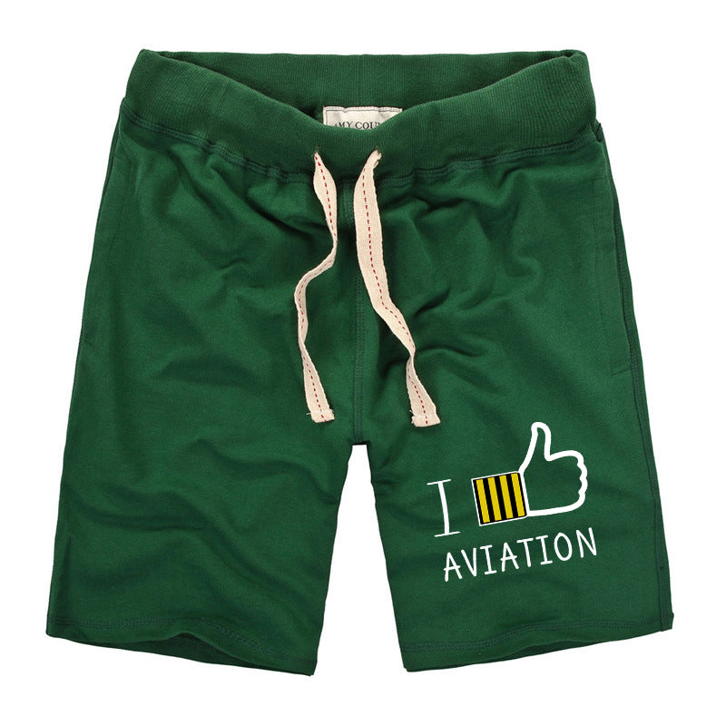 I Like Aviation Designed Cotton Shorts