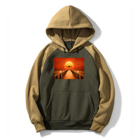 Thumbnail for Airbus A380 Towards Sunset Designed Colourful Hoodies
