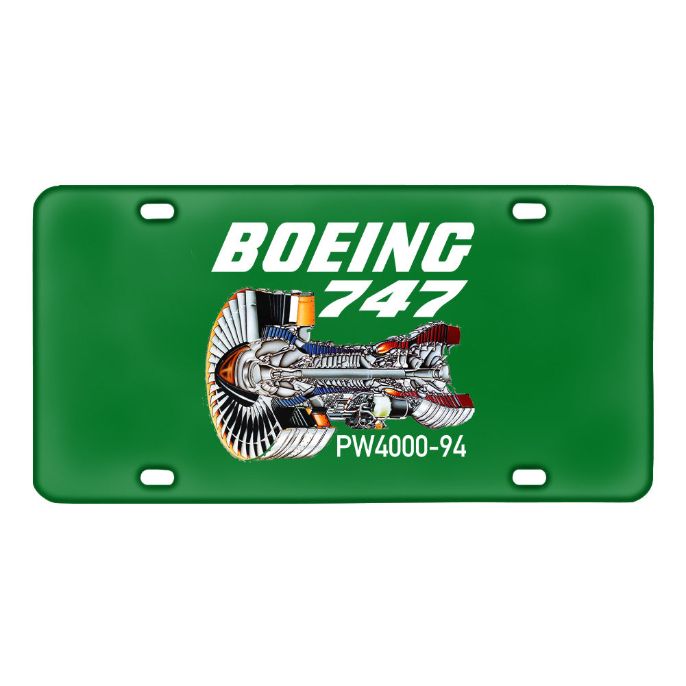 Boeing 747 & PW4000-94 Engine Designed Metal (License) Plates