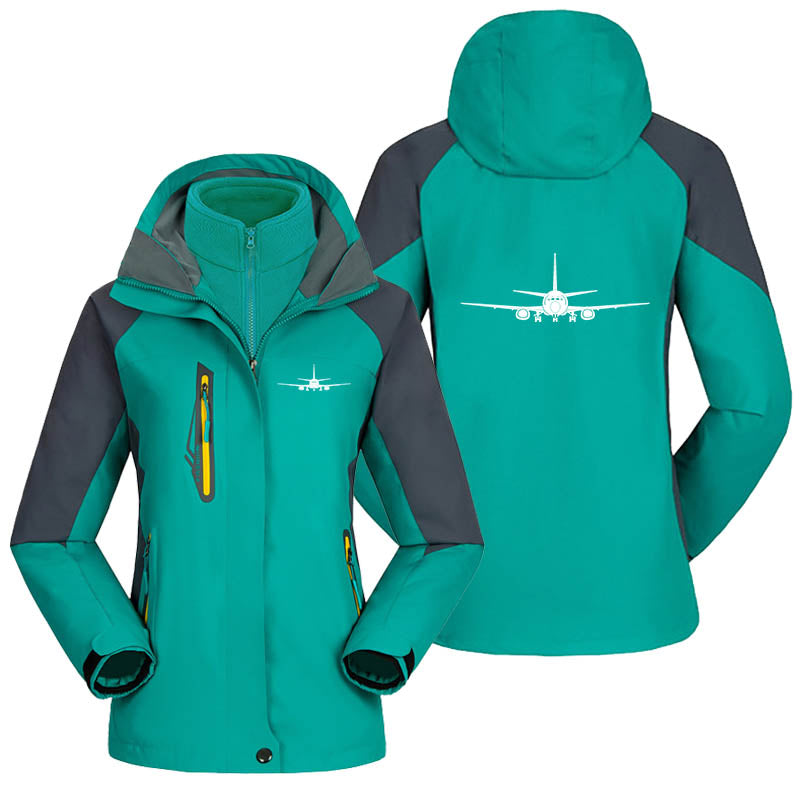 Boeing 737 Silhouette Designed Thick "WOMEN" Skiing Jackets
