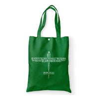 Thumbnail for Propeller Shape Aviation Alphabet Designed Tote Bags
