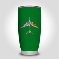 Thumbnail for Colourful Airplane Designed Tumbler Travel Mugs