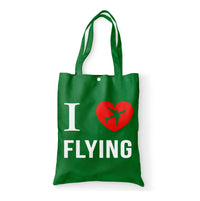 Thumbnail for I Love Flying Designed Tote Bags