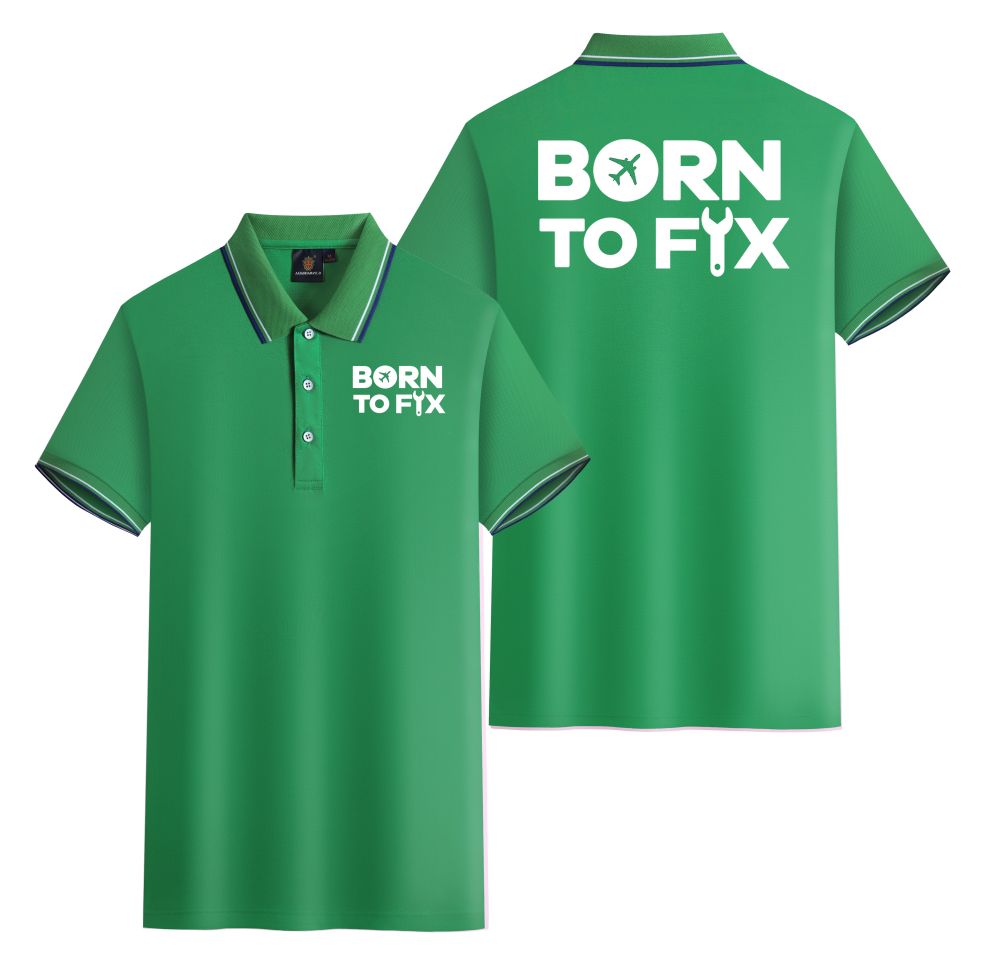 Born To Fix Airplanes Designed Stylish Polo T-Shirts (Double-Side)