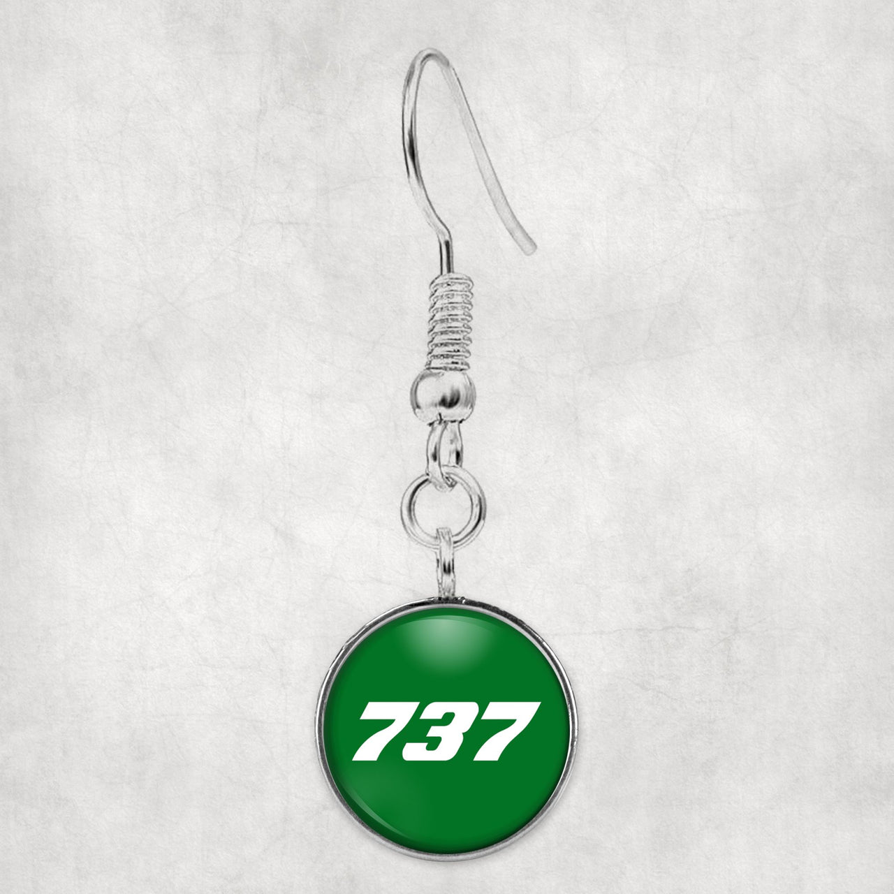 737 Flat Text Designed Earrings
