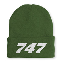 Thumbnail for 747 Flat Text Embroidered Beanies