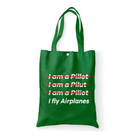 Thumbnail for I Fly Airplanes Designed Tote Bags