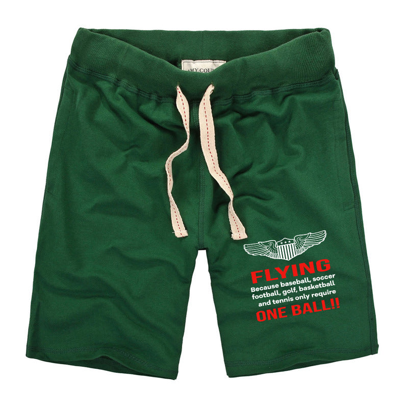 Flying One Ball Designed Cotton Shorts
