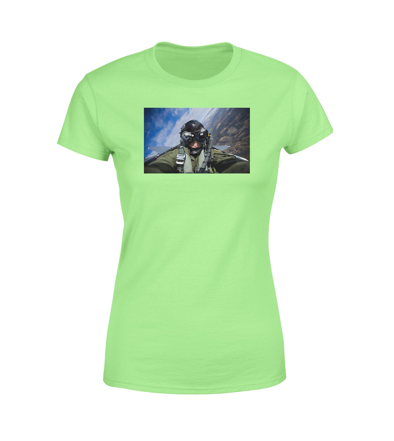 Amazing Military Pilot Selfie Designed Women T-Shirts