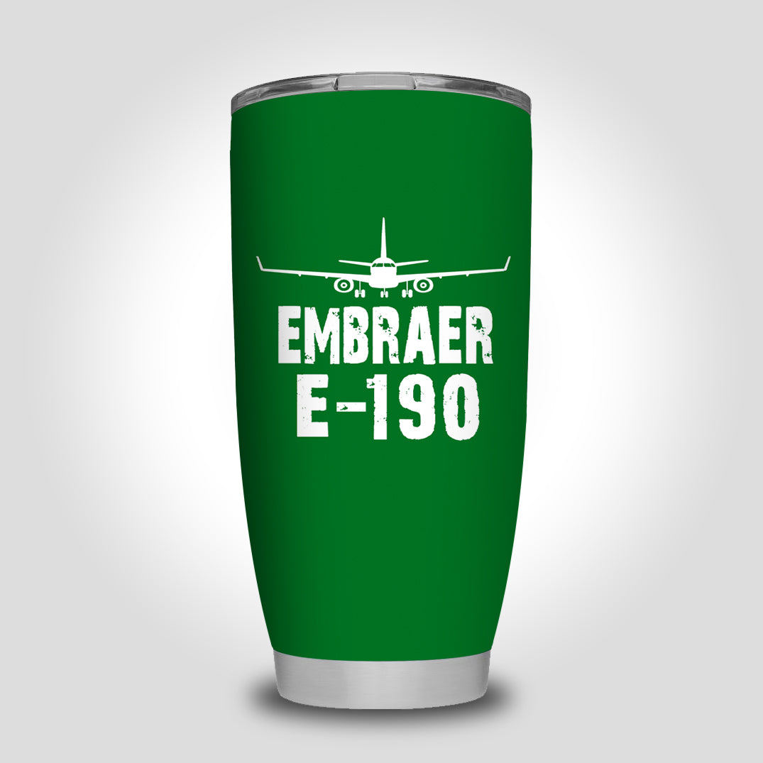 Embraer E-190 & Plane Designed Tumbler Travel Mugs
