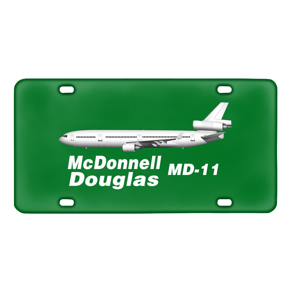 The McDonnell Douglas MD-11 Designed Metal (License) Plates