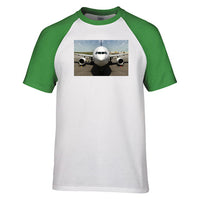 Thumbnail for Face to Face with an Huge Airbus Designed Raglan T-Shirts