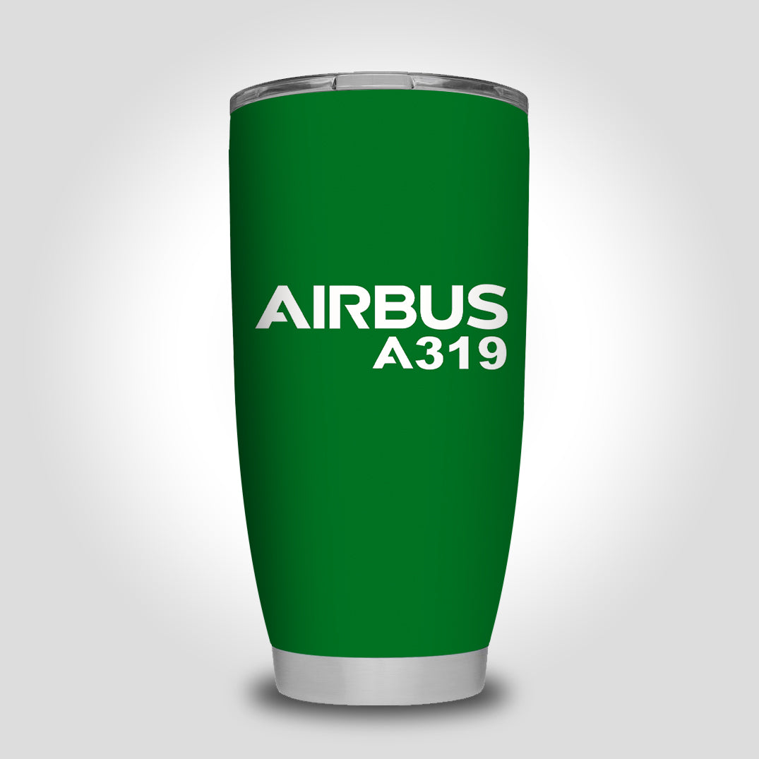 Airbus A319 & Text Designed Tumbler Travel Mugs