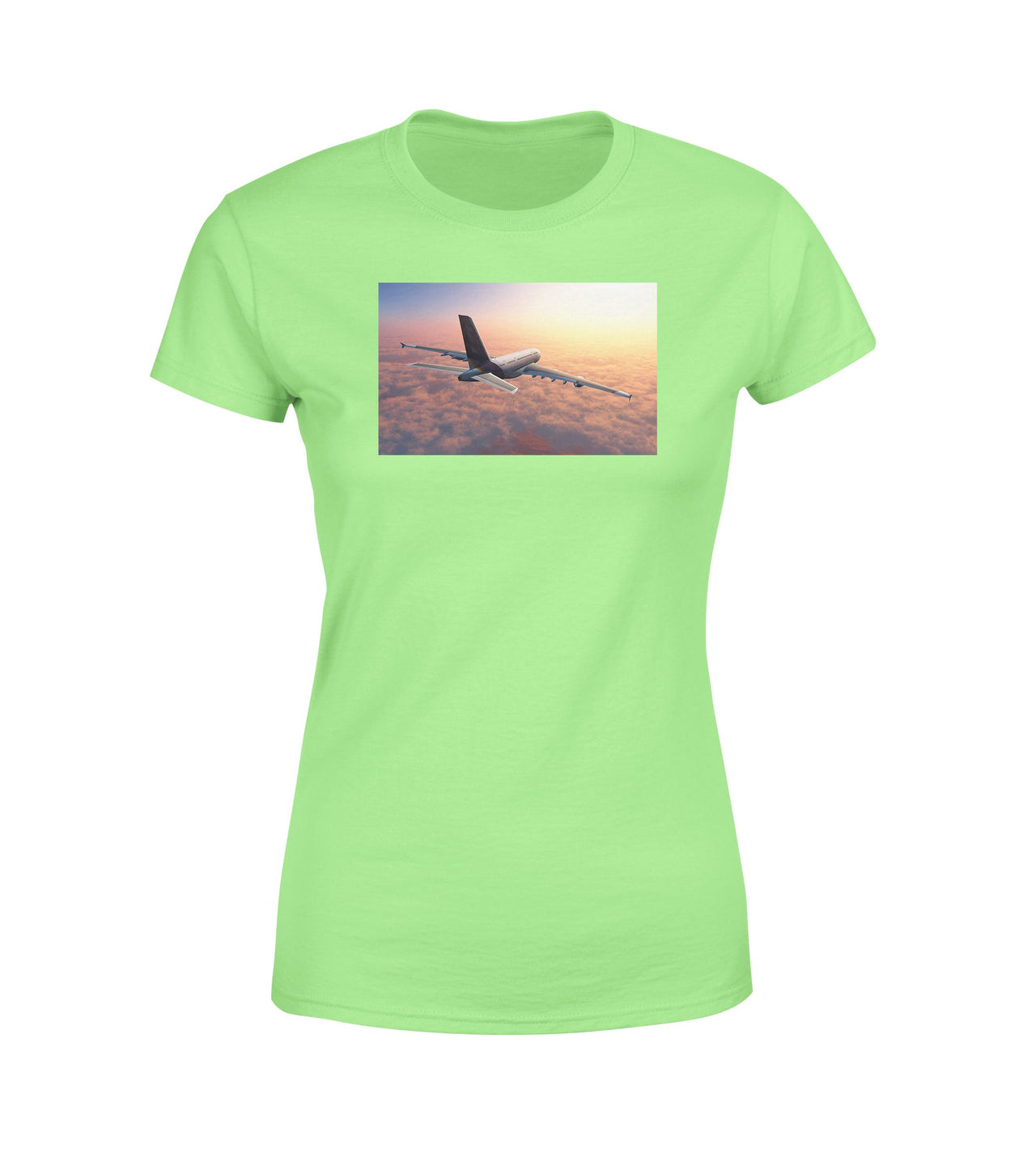 Super Cruising Airbus A380 over Clouds Designed Women T-Shirts