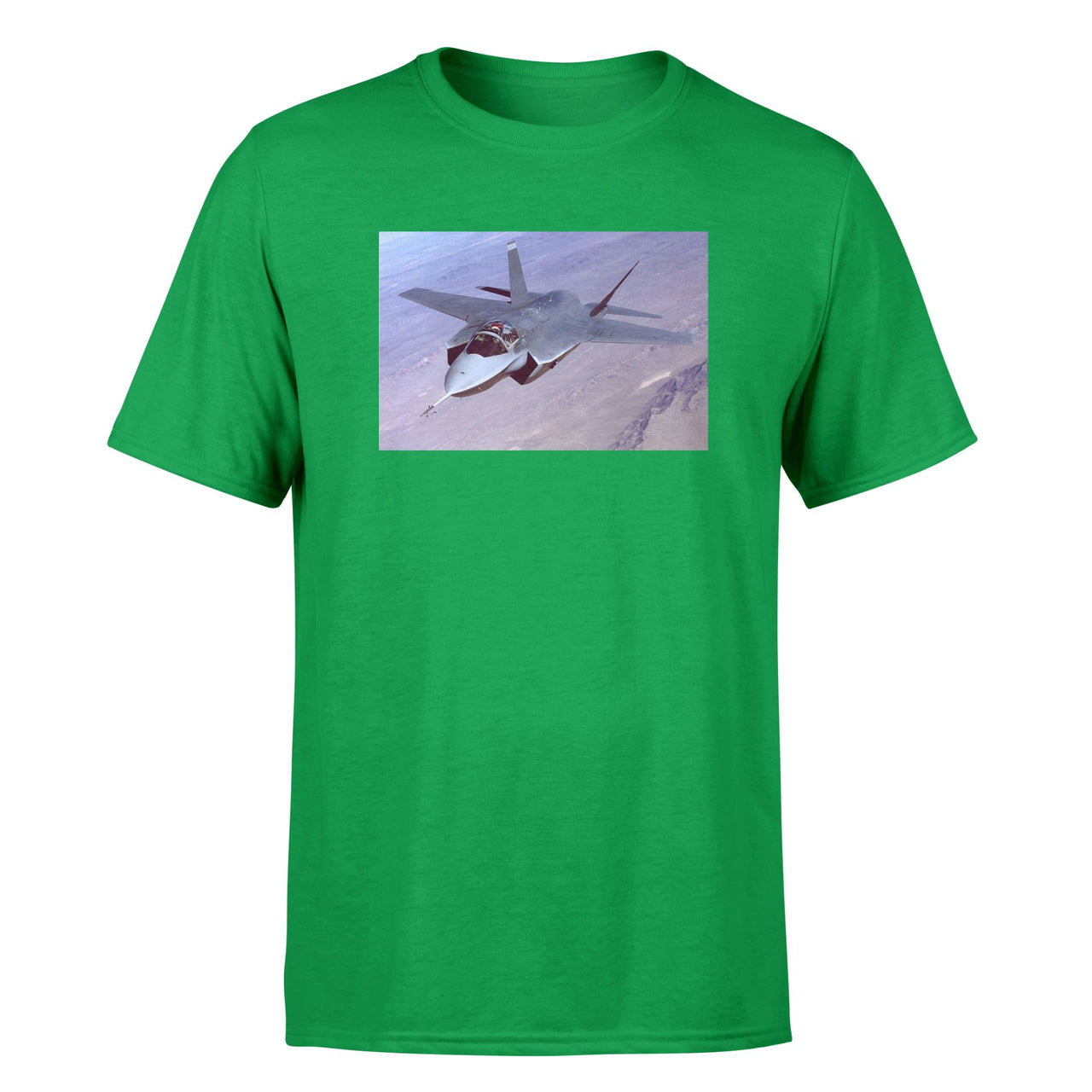 Fighting Falcon F35 Captured in the Air Designed T-Shirts