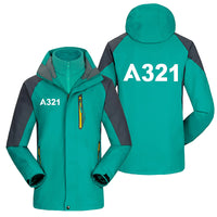 Thumbnail for A321 Flat Text Designed Thick Skiing Jackets