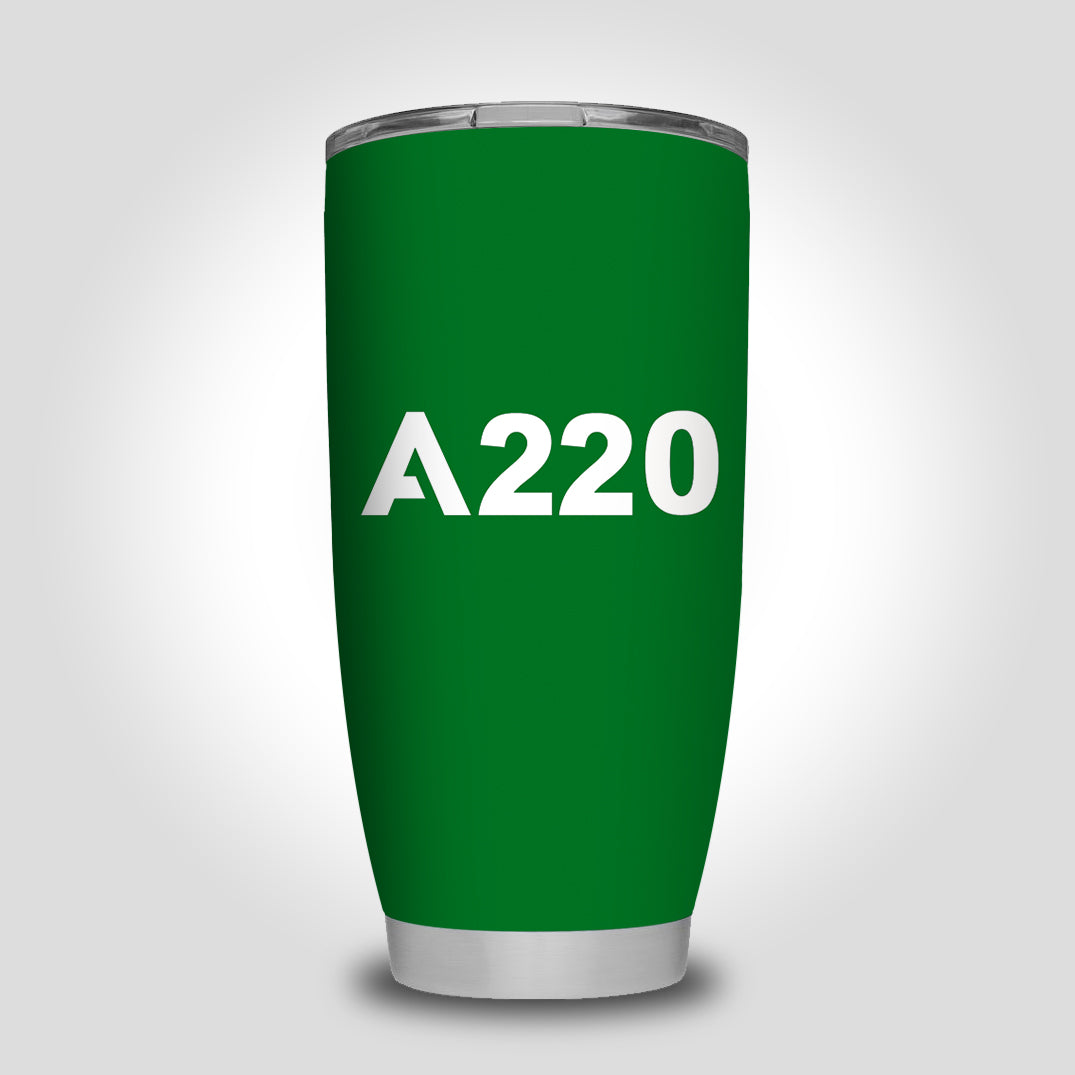 A220 Flat Text Designed Tumbler Travel Mugs