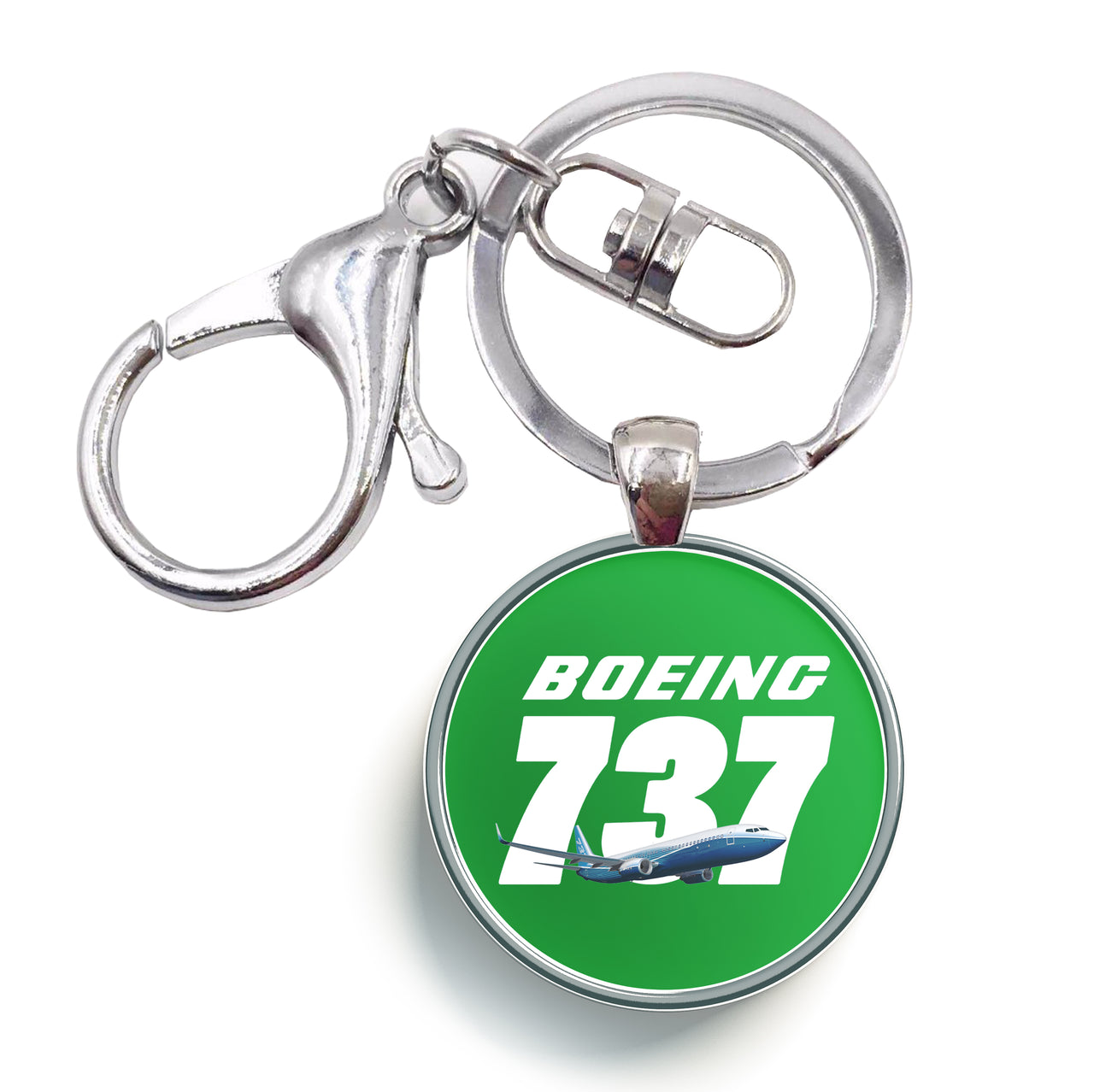 Super Boeing 737+Text Designed Circle Key Chains