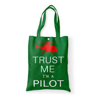 Thumbnail for Trust Me I'm a Pilot (Helicopter) Designed Tote Bags