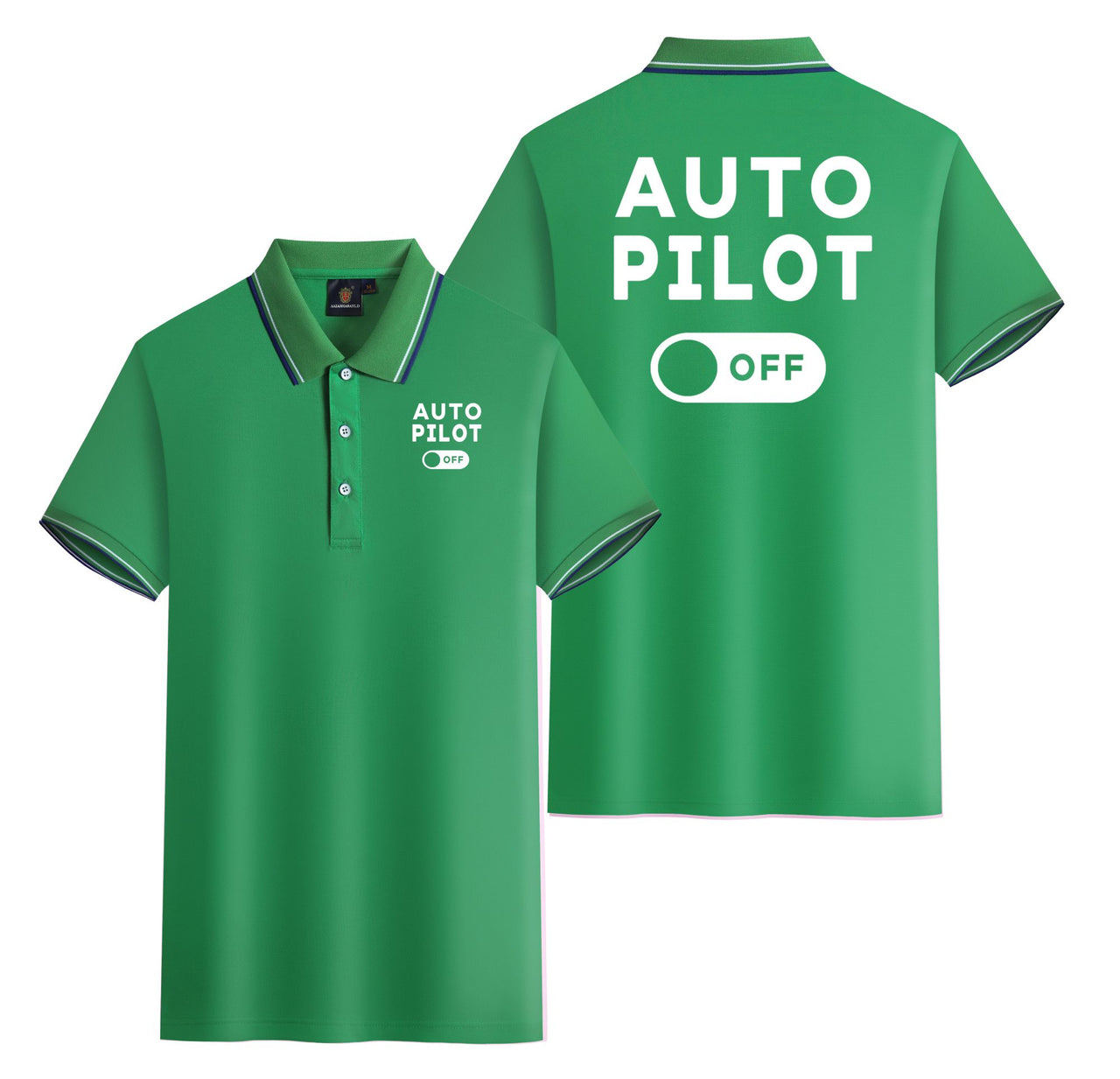 Auto Pilot Off Designed Stylish Polo T-Shirts (Double-Side)