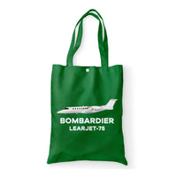 Thumbnail for The Bombardier Learjet 75 Designed Tote Bags