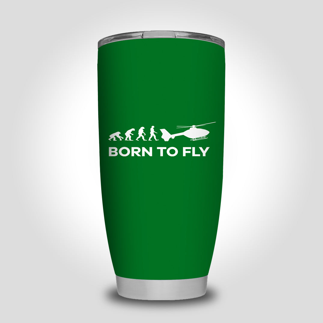 Born To Fly Helicopter Designed Tumbler Travel Mugs