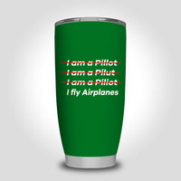 Thumbnail for I Fly Airplanes Designed Tumbler Travel Mugs