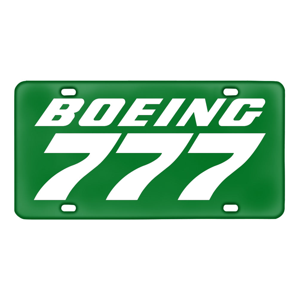 Boeing 777 & Text Designed Metal (License) Plates