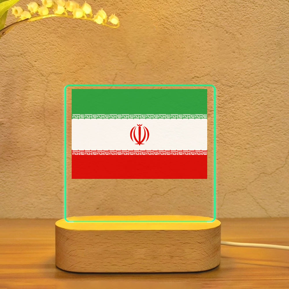 Iran Flag Designed Night Lamp
