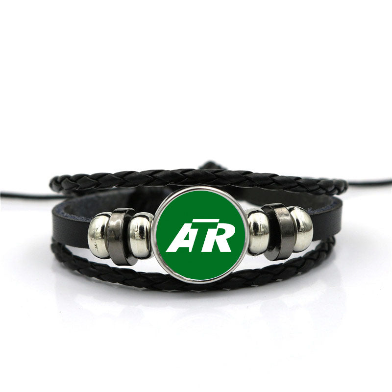 ATR & Text Designed Leather Bracelets