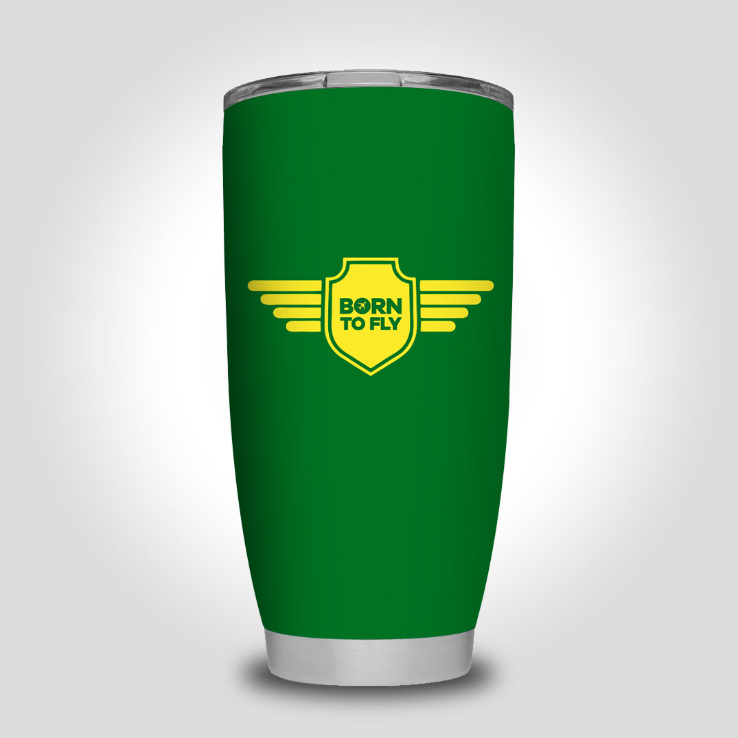 Born To Fly & Badge Designed Tumbler Travel Mugs