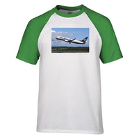 Thumbnail for Departing Ryanair's Boeing 737 Designed Raglan T-Shirts